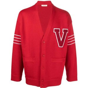 Valentino, Truien, Heren, Rood, M, Wol, Cardigan van Valentino Garavani