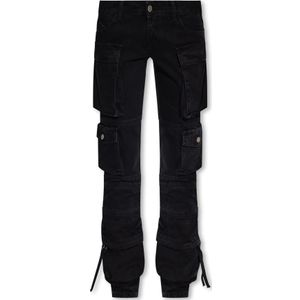 The Attico, Jeans, Dames, Zwart, W25, ‘Essie’ cargobroek
