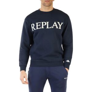 Replay, Sweatshirts & Hoodies, Heren, Blauw, L, Katoen, Sweatshirts