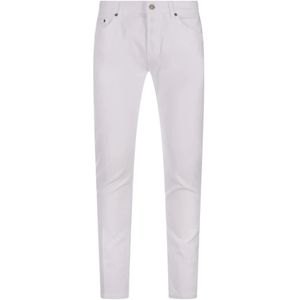 Dondup, Jeans, Heren, Wit, W35, Katoen, Witte Slim Fit Jeans Vijf-Pocket Ontwerp