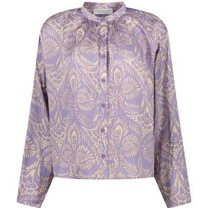 Amaya Amsterdam, Blouses & Shirts, Dames, Paars, S, Stijlvolle Paarse Blouse met All-Over Print
