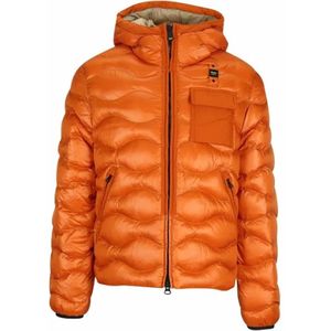 Blauer, Jassen, Heren, Oranje, S, Nylon, Eco Bryant Gewatteerde Donsjas