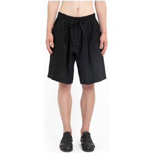 Jan-Jan VAN Essche, Korte broeken, Heren, Zwart, M, Nylon, Zwarte Washi Shirting Loszittende Shorts