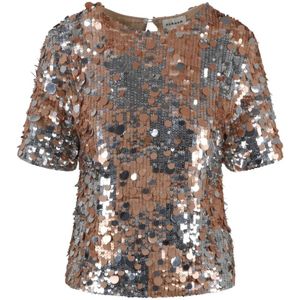 P.a.r.o.s.h., Paillettenblouse - Regular fit Grijs, Dames, Maat:S