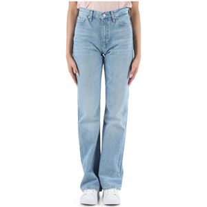 Calvin Klein Jeans, Jeans, Dames, Blauw, W24, Katoen, Authentieke Boot Jeans Vijf Zak