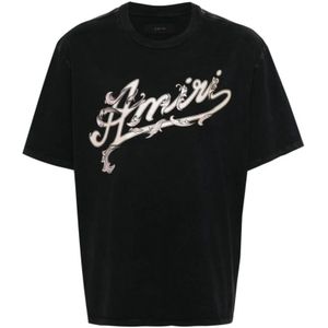 Amiri, T-Shirts Zwart, Heren, Maat:S