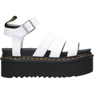 Dr. Martens, Schoenen, Dames, Wit, 40 EU, Leer, Blaire Hydro Sandalen met Zebrilus Platform