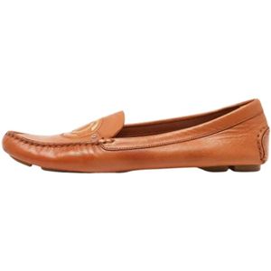 Dior Vintage, Pre-owned, Dames, Oranje, 37 EU, Pre-owned Leather flats