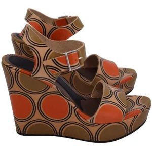 Marni Pre-owned, Pre-owned Leather sandals Bruin, Dames, Maat:36 EU