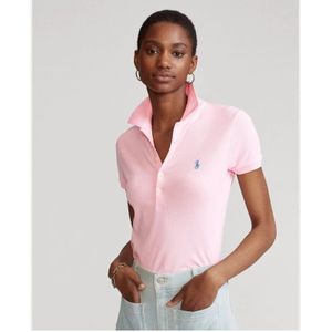 Ralph Lauren, Tops, Dames, Roze, XS, Katoen, Julie Slim Polo in Carmel Pink