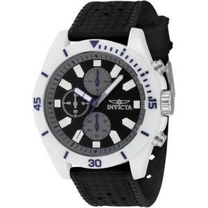 Invicta Watches, Accessoires, Heren, Wit, ONE Size, Heren Keramisch Quartz Horloge - Zwarte Wijzerplaat