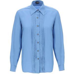 Tom Ford, Blouses Shirts Blauw, Dames, Maat:S