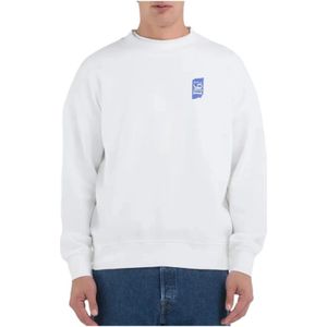 Replay, Sweatshirts & Hoodies, Heren, Wit, S, Off White Sweatshirt Elevate Casual Style