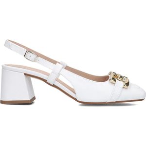 Stefano Lauran, Schoenen, Dames, Wit, 39 EU, Leer, Witte Slingback Ballerinas