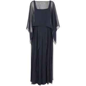 Alberta Ferretti, Maxi Kleedjes Blauw, Dames, Maat:S