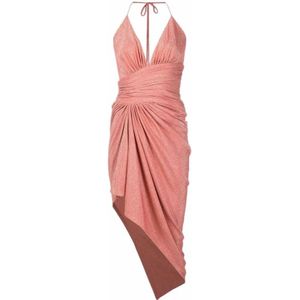 Alexandre Vauthier, Roze Lurex Asymmetrische Jurk Roze, Dames, Maat:M