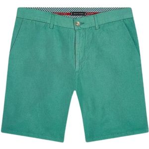 Tommy Hilfiger, Heren Bermuda Shorts van Linnen en Katoen Groen, Heren, Maat:W33