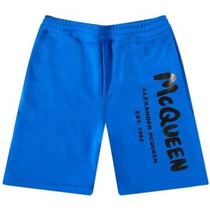 Alexander McQueen, Korte broeken, Heren, Blauw, M, Stijlvolle Bermuda Shorts voor Mannen