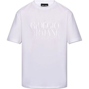 Giorgio Armani, T-shirt met logo Wit, Heren, Maat:2XL