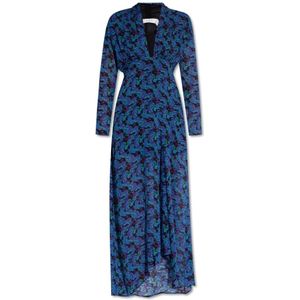 Iro, Nollie jurk met bloemenmotief Blauw, Dames, Maat:M