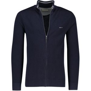 Gant, Sweatshirts & Hoodies, Heren, Blauw, L, Katoen, Effen donkerblauwe vest met opstaande kraag