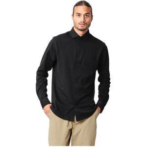 Clean Cut, Overhemden, Heren, Zwart, S, Clean gesneden schoon formeel stretch shirt l/s zwart