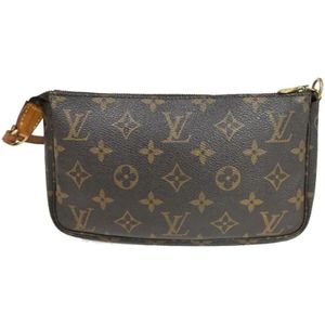 Louis Vuitton Vintage, Pre-owned, Dames, Bruin, ONE Size, Pre-owned Canvas clutches