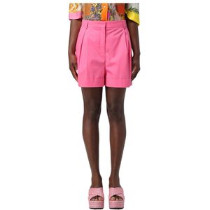 Moschino, Korte broeken, Dames, Roze, M, Katoen, Stijlvolle Bermuda Shorts voor Zomerse Dagen