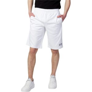 Emporio Armani Ea7, Korte broeken, Heren, Wit, L, Katoen, Casual Shorts