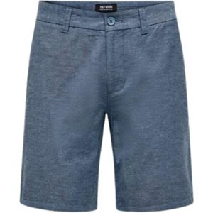 Only & Sons, Korte broeken, Heren, Blauw, M, Katoen, Stijlvolle Bermuda Shorts voor Mannen