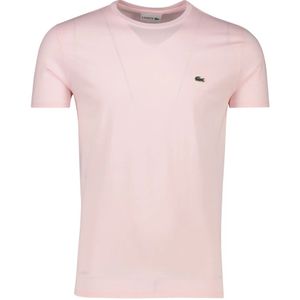 Lacoste, Tops, Heren, Roze, L, Katoen, Roze T-shirt met korte mouwen