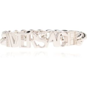 Versace, Accessoires, Heren, Grijs, L, Armband met logo