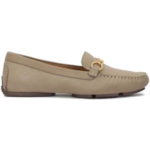 Kazar, Schoenen, Dames, Beige, 39 EU, Leer, Nubuck mocassins met flexibele zool