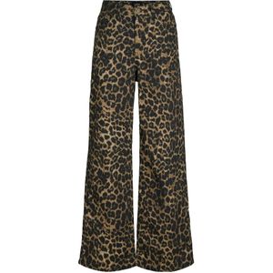 Jack & Jones, Broeken, Dames, Veelkleurig, XS, Luipaardprint Wijde Broek