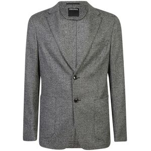 Ermenegildo Zegna, Jassen, Heren, Grijs, XL, Wol, Luxe Grijze Buitenkleding Jas Aw 24