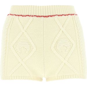 Marine Serre, Hoge kwaliteit korte shorts voor vrouwen Beige, Dames, Maat:S