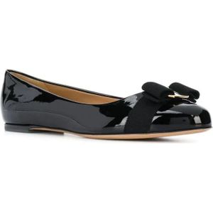 Salvatore Ferragamo, Schoenen, Dames, Zwart, 37 1/2 EU, Zwarte Varina Ballet Flats