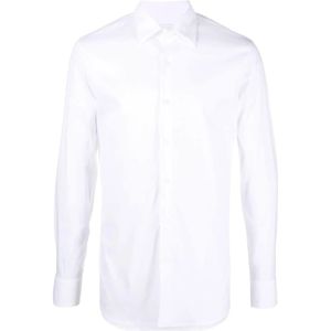 Prada, Overhemden, Heren, Wit, L, Katoen, Witte Loose-Fit Poplin Overhemd