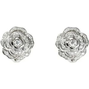 Chanel Vintage, Pre-owned, Dames, Grijs, ONE Size, Pre-owned White Gold earrings