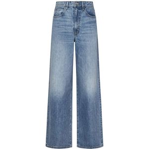 Slvrlake, Hoge Taille Wijde Pijp Blauwe Jeans Blauw, Dames, Maat:W26