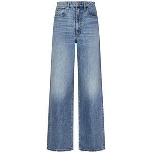 Slvrlake, Jeans, Dames, Blauw, W26, Katoen, Hoge Taille Wijde Pijp Blauwe Jeans