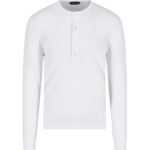 Tom Ford, Witte T-shirts en Polos van Tom Ford Wit, Heren, Maat:L