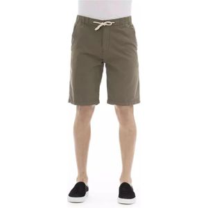 Baldinini, Korte broeken, Heren, Groen, XS, Katoen, Army Groene Katoenen Bermuda Shorts