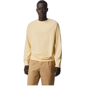 Mango, Sweatshirts & Hoodies, Heren, Geel, L, Katoen, Gele Katoenen Sweatshirt met Lange Mouwen