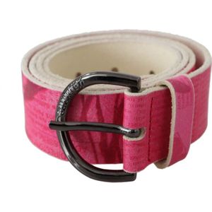 John Galliano, Accessoires, Dames, Roze, 100 CM, Leer, Roze Leren Logo Ontwerp Riem