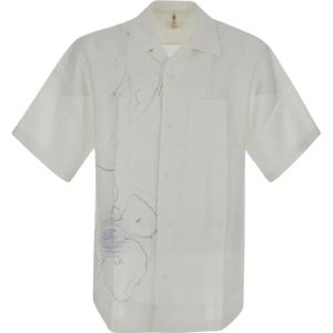 Oamc, Overhemden, Heren, Wit, L, Viscose Shirt - Oamc Collectie