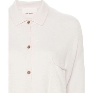 Lisa Yang, Truien, Dames, Beige, M, Kasjmier, Crème Julica Shirt