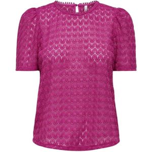 Only, Blouses & Shirts, Dames, Roze, S, Ruches Top Framboos Roze Freewear