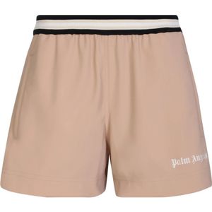 Palm Angels, Beige Gestreepte Hardloopshorts Oranje, Dames, Maat:S