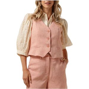 Ydence, Jassen, Dames, Roze, M, Perzik Gilet Opal Blazer Trendy